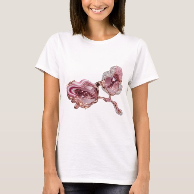 Camiseta Arte abstrata prateada atraente Design abstrato v2 (Frente)