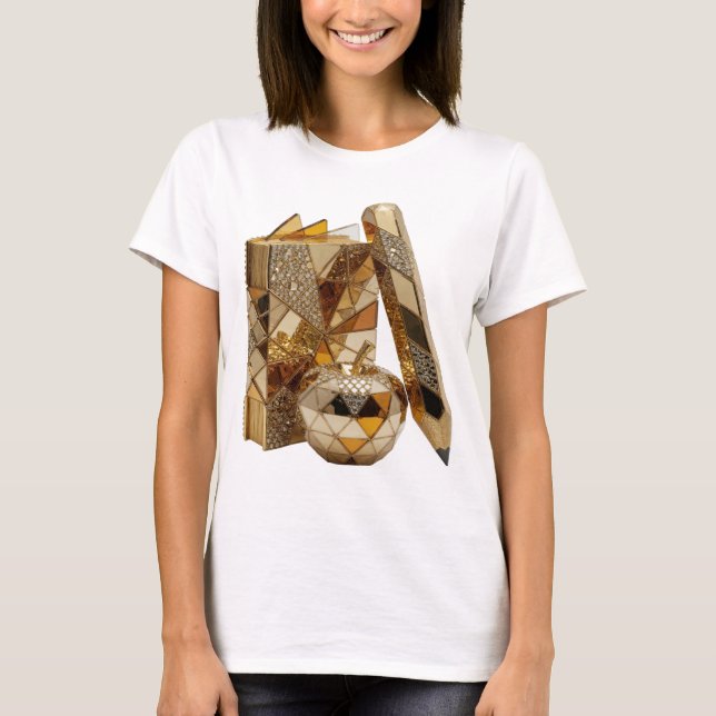 Camiseta Arte abstrata prateada com design moderno e elegan (Frente)