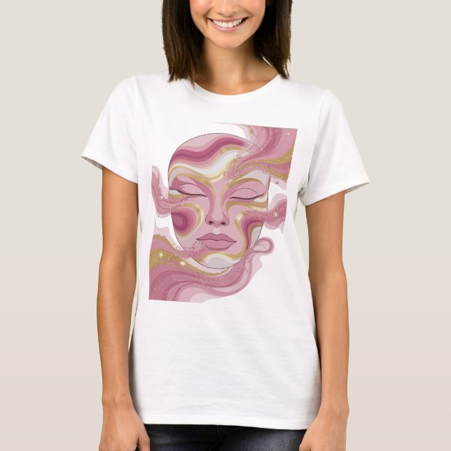 Camiseta Arte abstrata prateada com estilo arrojado v4 (Frente)