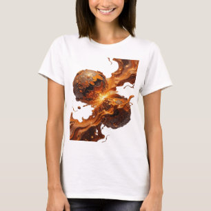 Camiseta Arte abstrata prateada da moda Design v2