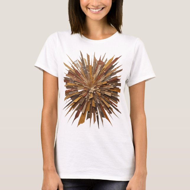 Camiseta Arte abstrata prateada de DESIGN GRÁFICO moderno (Frente)
