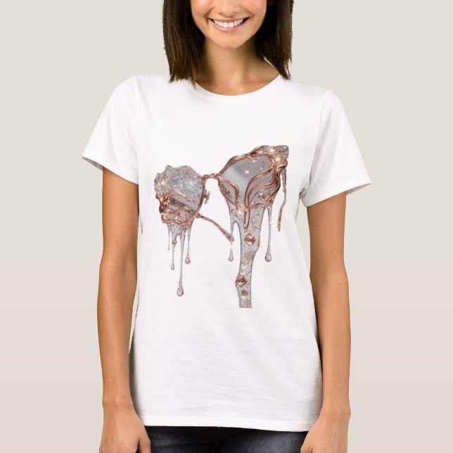 Camiseta Arte abstrata prateada DESIGN v2 (Frente)
