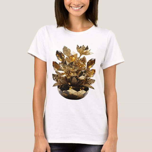 Camiseta Arte abstrata prateada divertida Impressão de moda (Frente)