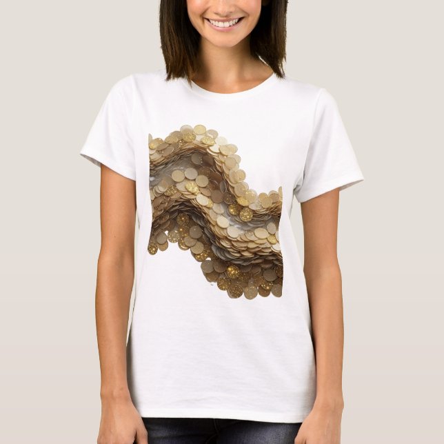 Camiseta Arte abstrata prateada e divertida Design v2 (Frente)