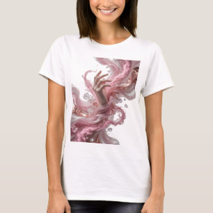 Camiseta Arte abstrata prateada e nítida Design Gráfico v2