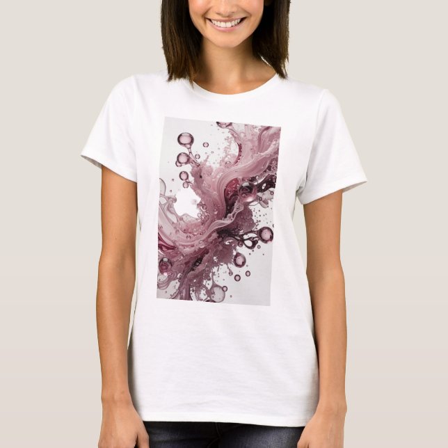 Camiseta Arte Abstrata Prateada e Sofisticada Arte Vestível (Frente)