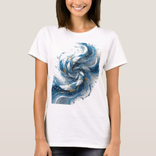 Camiseta Arte abstrata prateada espirituosa Design abstrato