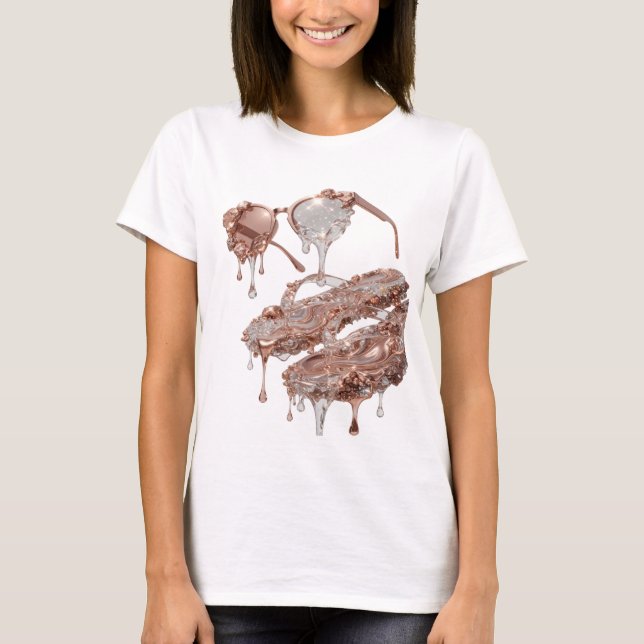 Camiseta ARTE ABSTRATA PRATEADA ICÔNICA Design Moderno (Frente)