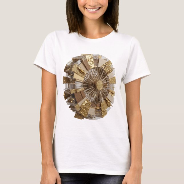 Camiseta ARTE ABSTRATA PRATEADA ICÔNICA Design Moderno (Frente)