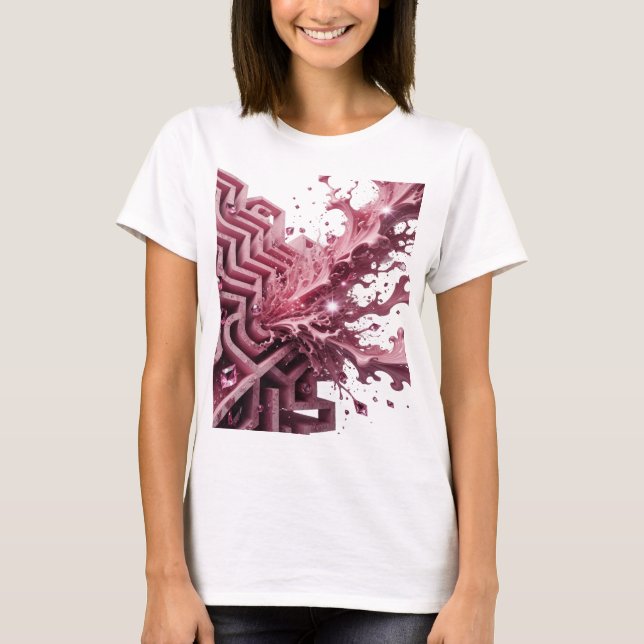 Camiseta Arte abstrata prateada WITTY Design v2 (Frente)