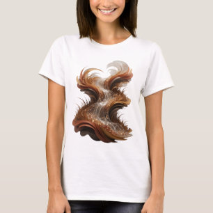 Camiseta ARTE ABSTRATA Printa de Moda em Prata Espelhada