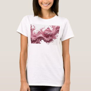 Camiseta Arte Abstrata Rosa Vibrante Arte Usável