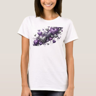 Camiseta Arte abstrata roxa chic Impressão de arte