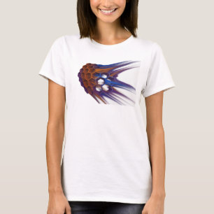 Camiseta Arte abstrata roxa ousada COM TEXTO DESCONHECIDO