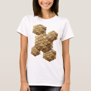 Camiseta ARTE ABSTRATA Tendência Dourada Impressão de Moda