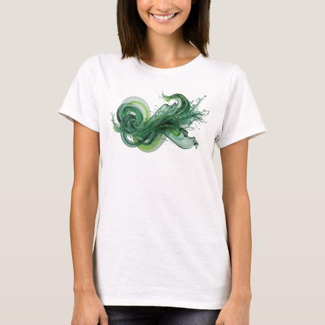 Camiseta Arte abstrata verde STATEMENT Design (Frente)
