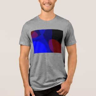 Camiseta Arte abstrata vermelha e azul 601
