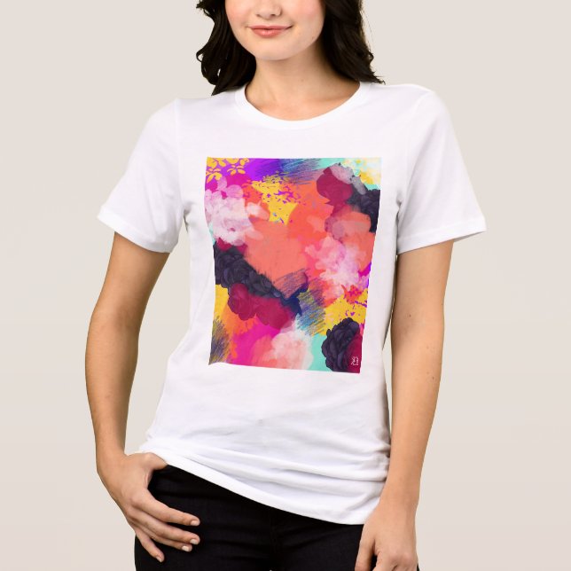 Camiseta Arte abstrata vibrante (Frente)