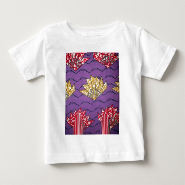 Camiseta Arte abstrato africana: Ondas de Paixão Roxas (Frente)