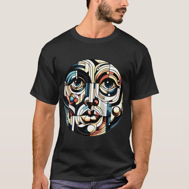 Camiseta arte abstrato com cubismo (Frente)