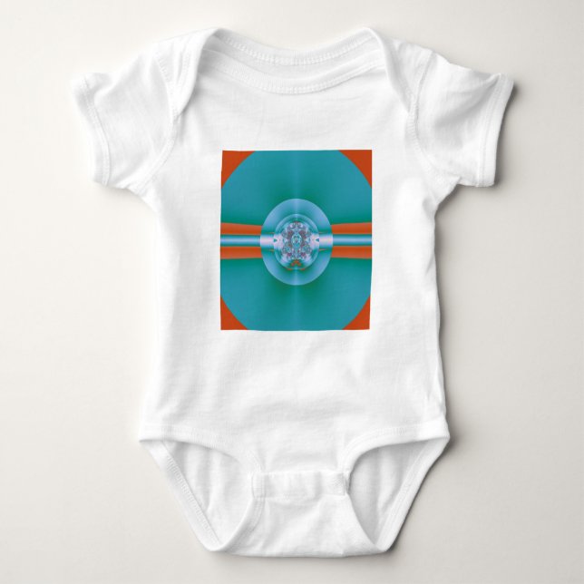 Camiseta Arte Abstrato Coral Aquático Futurista Retrô (Frente)