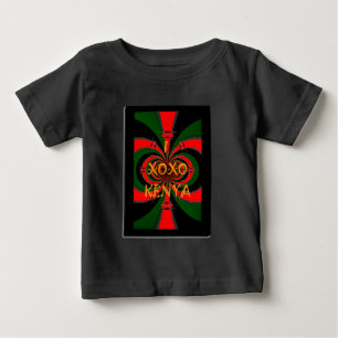 Camiseta Arte Abstrato de Bandeira do Quênia inspirada na Á