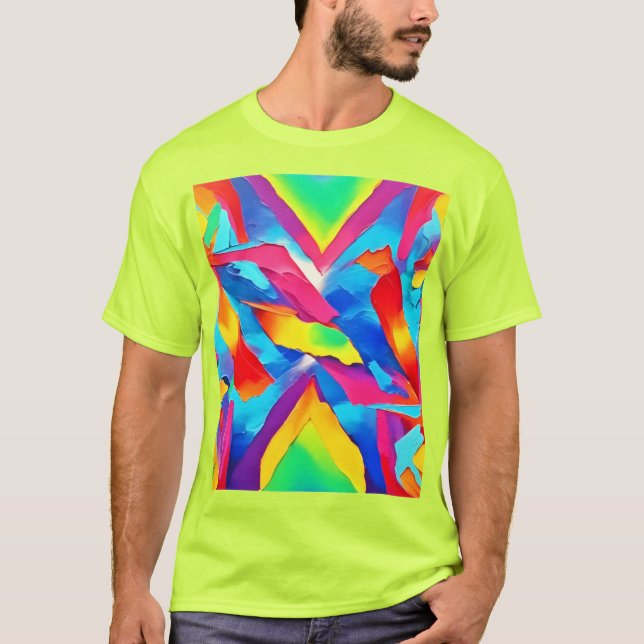 Camiseta Arte Abstrato de Expressão Colorida (Frente)