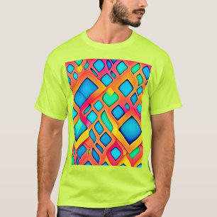 Camiseta Arte Abstrato Geométrica Vibrante