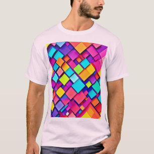 Camiseta Arte Abstrato Geométrica Vibrante