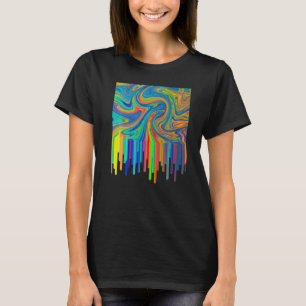 Camiseta Arte Acrílica Artística Derramamento Pintura Artis
