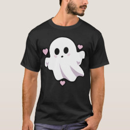 Camiseta Arte Adorável de Fantasma Pastel