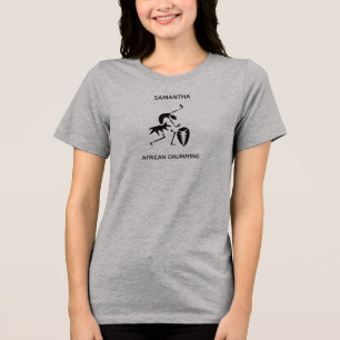 Camiseta Arte Africana, Colorida, Espetacular Drummer Silhu
