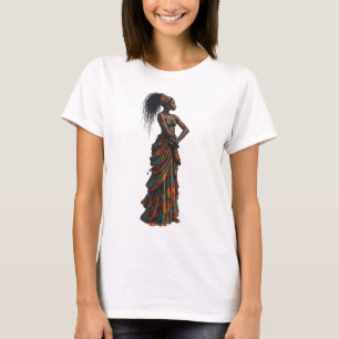 Camiseta arte africana design de moda feminina