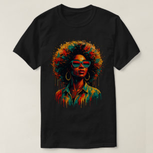 Camiseta Arte Afro com Efeito de Tinta Drip Liberdade