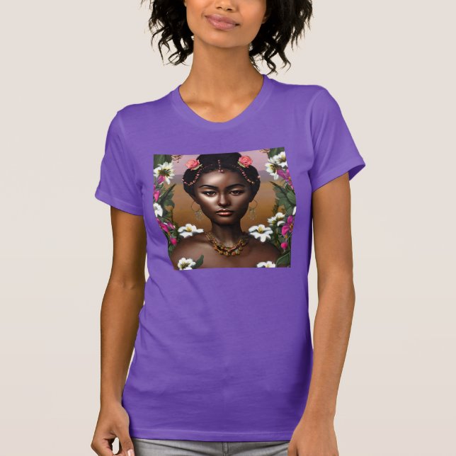 Camiseta Arte AI de Beleza Afro-Americana (Frente)