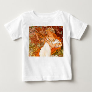 Camiseta Arte Alphonse Mucha Primavera Art Nouveau