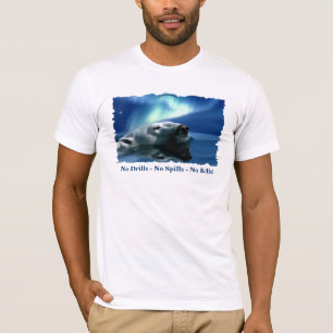 Camiseta Arte Ambiental Anti-Petróleo Do Urso Polar