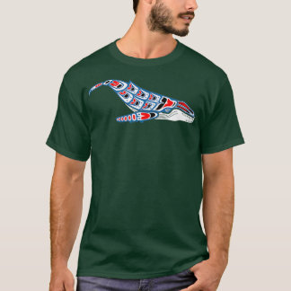 Camiseta Arte Americana Nativa, Baleia-de-Volta, Noroeste d