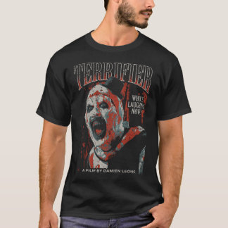 Camiseta Arte Angustiada Terrifier O Palhaço Tom Vermelho