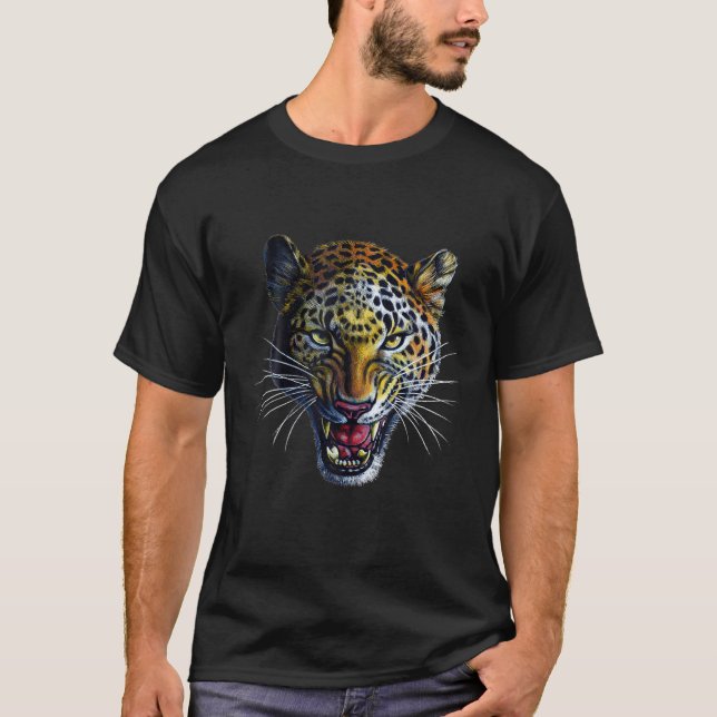 Camiseta Arte Animal África Safari - Presente de Caça de Le (Frente)