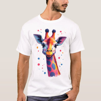 Camiseta Arte animal africana A girafa colorida para divers