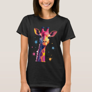 Camiseta Arte animal africana A girafa colorida para divert