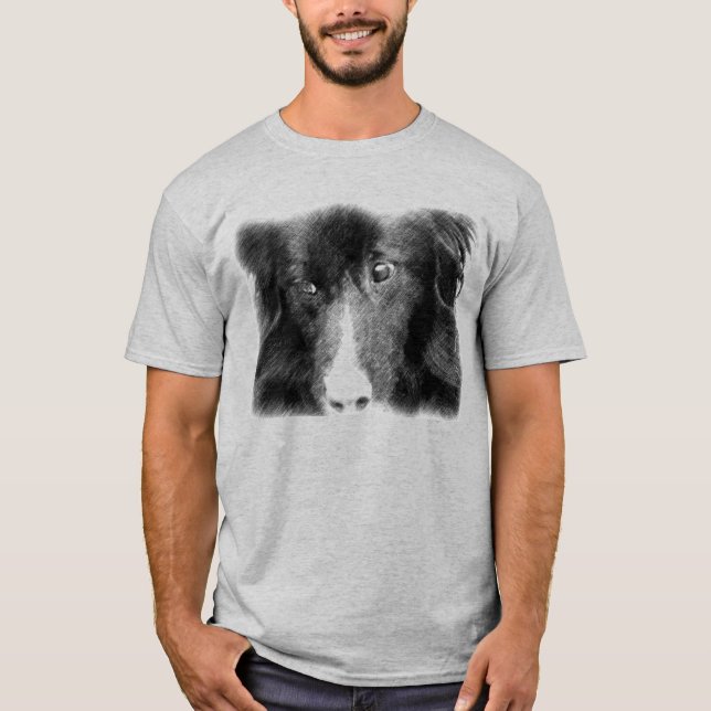Camiseta Arte Animal Collie de Borda Negra (Frente)
