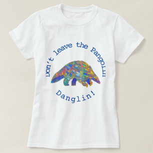 Camiseta Arte Animal Colorida Pangolina Ameaçada de Vida S