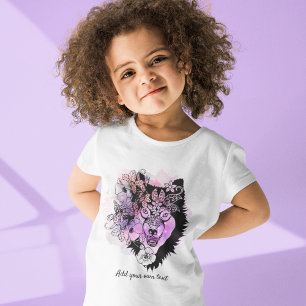 Camiseta Arte Animal do Lobo Norte Personalizado   Roxo Ver