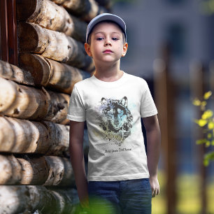 Camiseta Arte Animal Siberiana Personalizada Púrpura azul