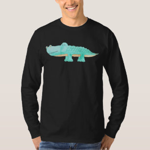 Camiseta Arte Animal Única Alligador De Cores Aquáticas