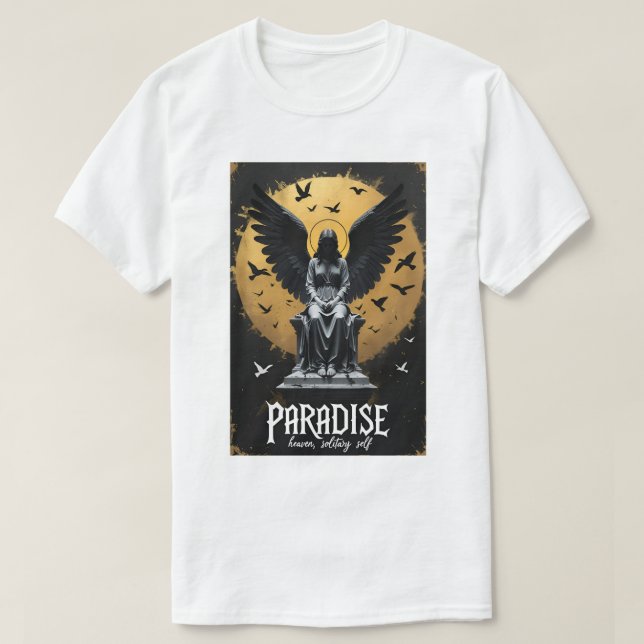 Camiseta Arte Anjo Solitário do Paraíso  (Frente do Design)