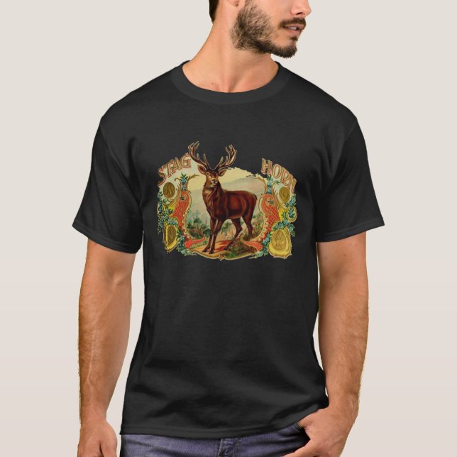 Camiseta Arte antiga de chifre de cervo (Frente)