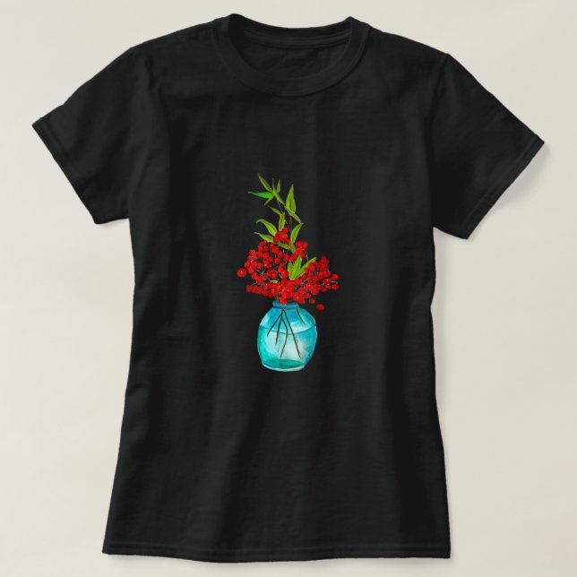Camiseta Arte aquosa Red Berries (Frente do Design)